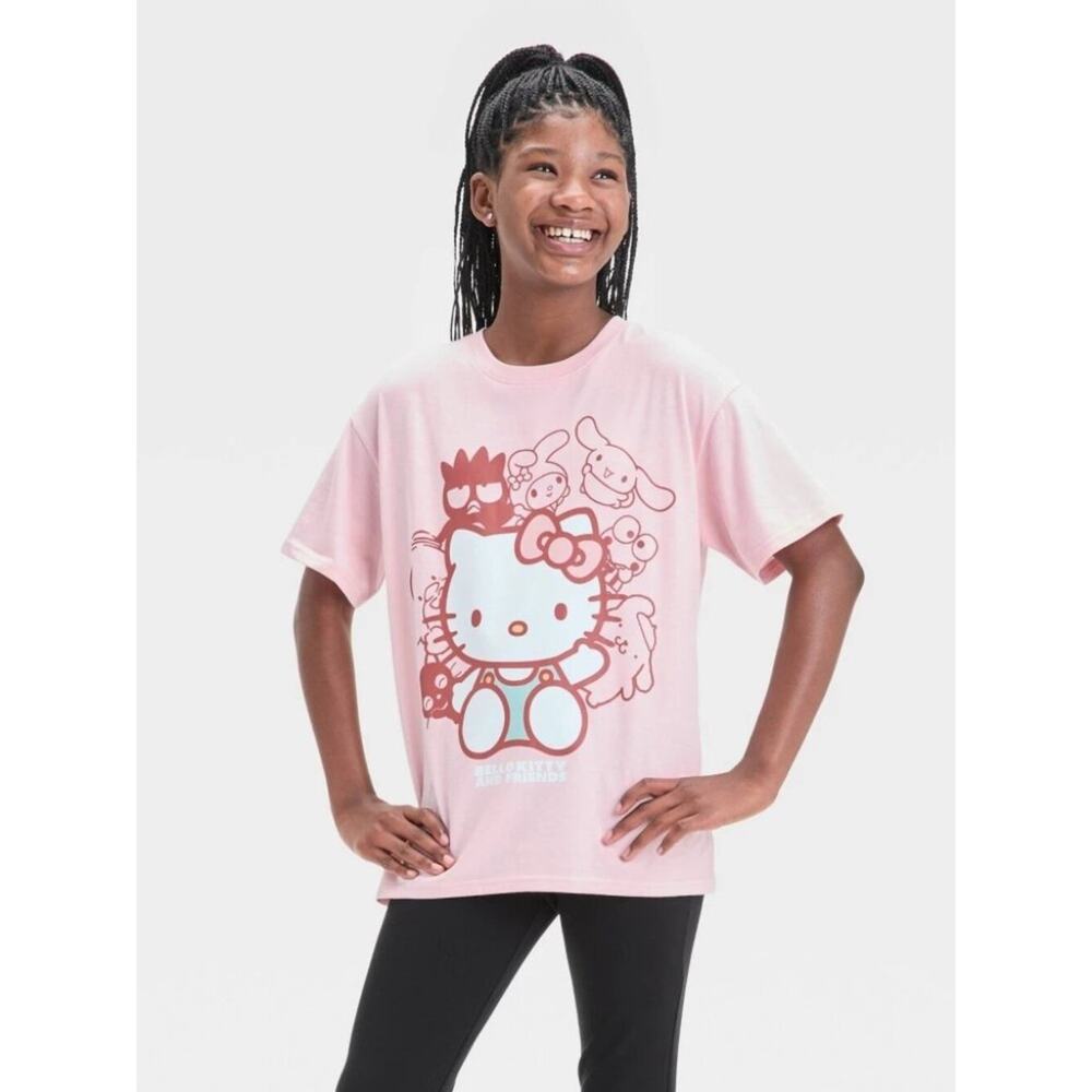 Girls Hello Kitty and Friends Oversized Graphic T-Shirt - Art Class Pink L